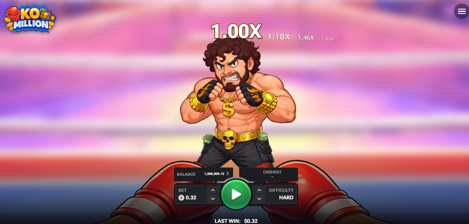Boxeur de KO Million et multiplicateur en cours de combat