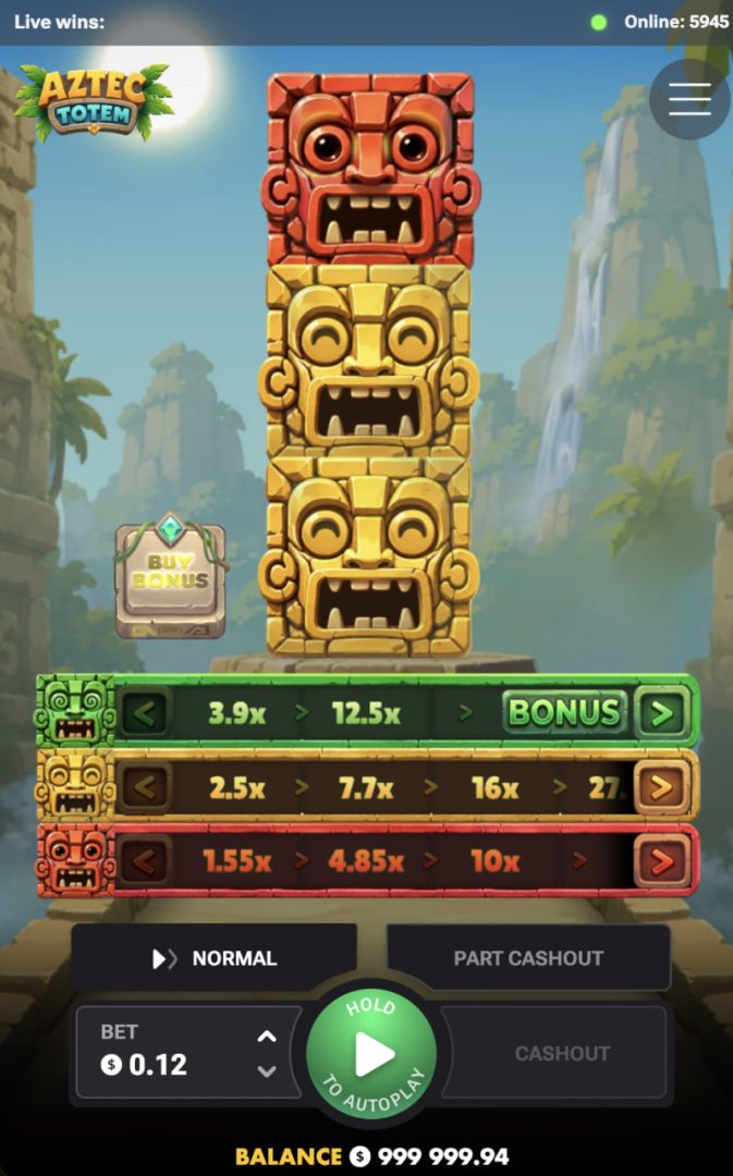 Aztec Totem sur mobile en format portrait