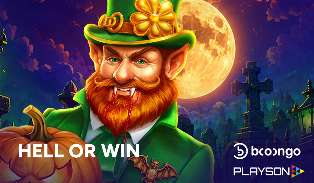 Just4win avis démo, jeu sans arnaque et argent : tournoi Hell or Win avec lutin vampire, logos Booongo et Playson